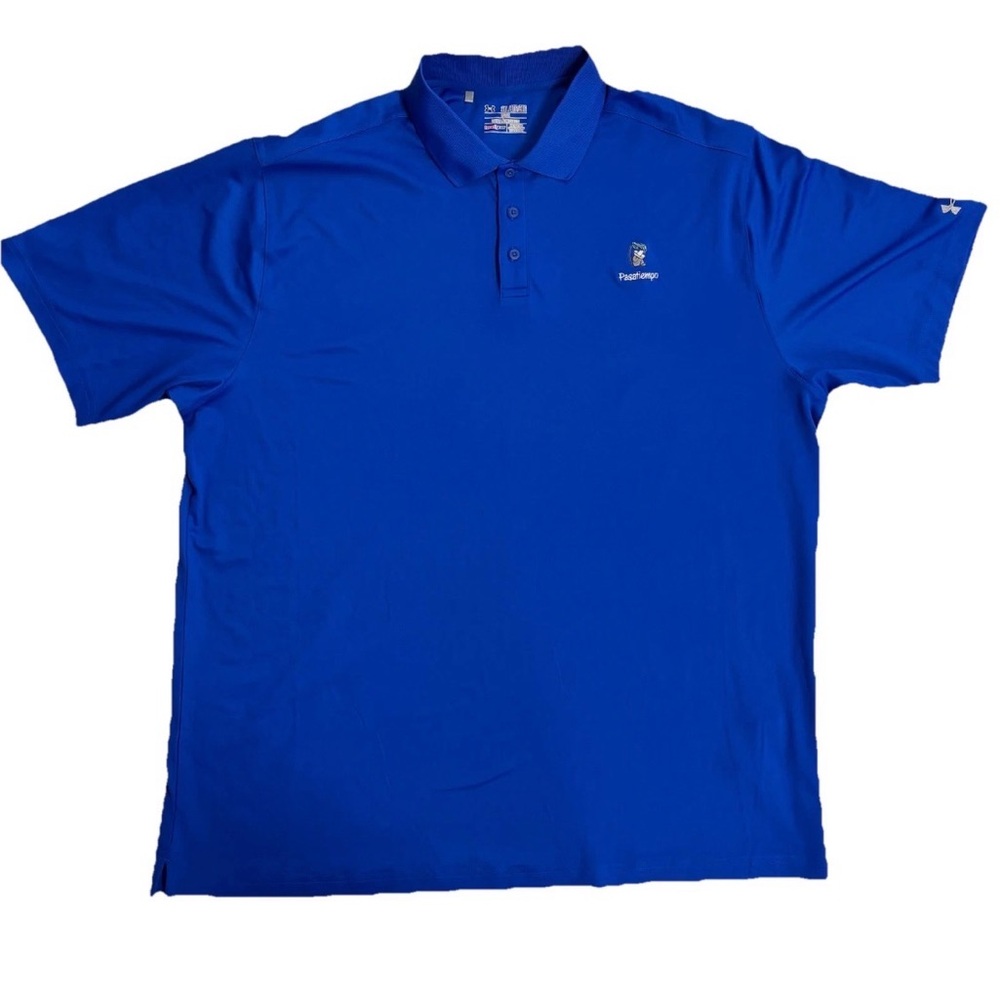 Under Armor Men’s 3XL Loose Fit Heat Gear PASATIEMPO Golf Blue Polo Activewear